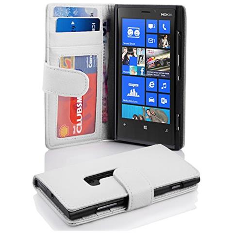 Custodia Compatibile Con Nokia Lumia 920 In Magnesio Bianco - Coperchio Protettivo Con Chiusura Magnetica E 3 Slot Per Carte - Foto 1