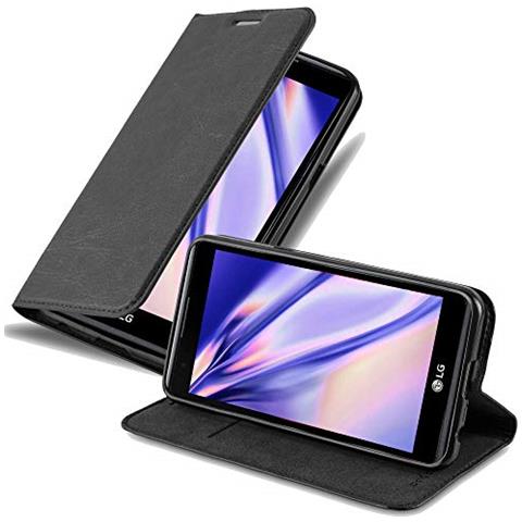 Custodia Compatibile Con Lg X Power In Nero Di Notte - Coperchio Protettiva Con Chiusura Magnetica, Funzione Stand E Tasca Per Le Carte - Foto 1