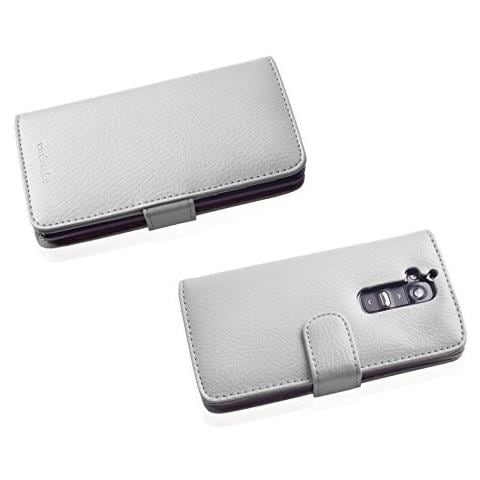 Custodia Compatibile Con Lg G2 In Magnesio Bianco - Coperchio Protettivo Con Chiusura Magnetica E 3 Slot Per Carte - Foto 2