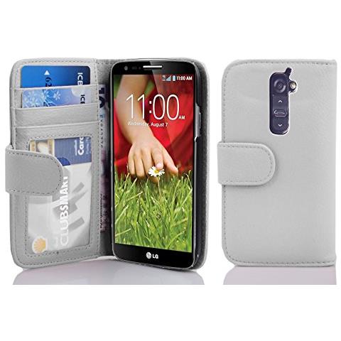 Custodia Compatibile Con Lg G2 In Magnesio Bianco - Coperchio Protettivo Con Chiusura Magnetica E 3 Slot Per Carte - Foto 1