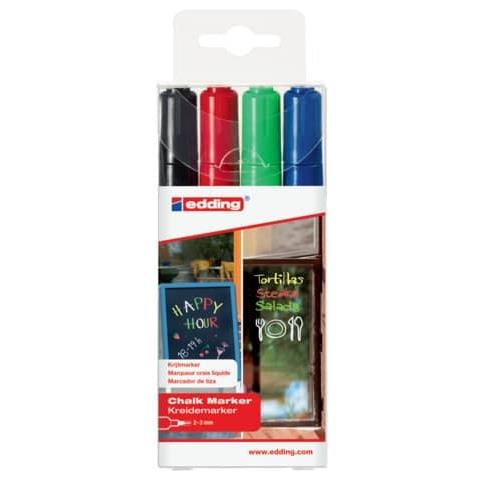 Marcatori A Gesso Liquido 4095 Punta Conica 2-3 Mm Assortiti Confezione Da 4 - 4-4095-4999 - Foto 1