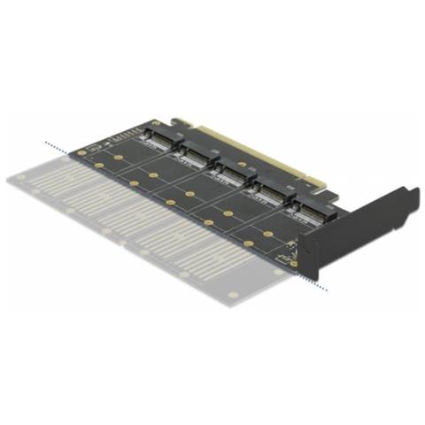Pci Express X16 Card To 5 X Internal M. 2 Key B / Sata - Speicher-controller - M. 2 - M. 2 Card Low-profile - 6 Gbit / s - Pcie 3.0 X16 (90435)  - Foto 2
