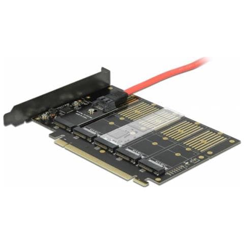 Pci Express X16 Card To 5 X Internal M. 2 Key B / Sata - Speicher-controller - M. 2 - M. 2 Card Low-profile - 6 Gbit / s - Pcie 3.0 X16 (90435)  - Foto 3