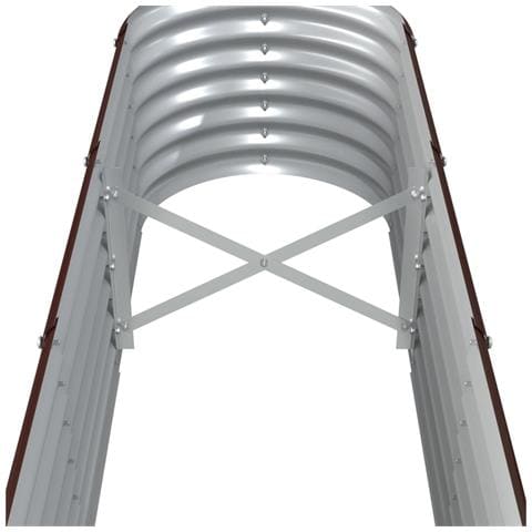 Letto Giardino Acciaio Verniciato a Polvere 332x40x36cm Marrone - Foto 5