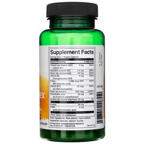 Complesso B Giornaliero 100 Vcaps Swanson Health Products - Foto 2