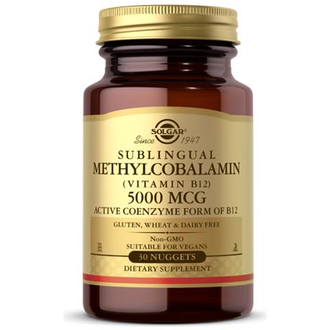 Vitamina B-12 5000mcg Metilcobalamina 30 Pepite Solgar - Foto 1