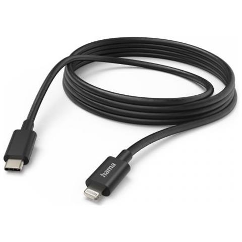 Hama 00201599 Cavo Lightning 3 M Nero (hama Charging/data Usb-c To Lightning Cable 480mbps 3 Metre Black) - Foto 1