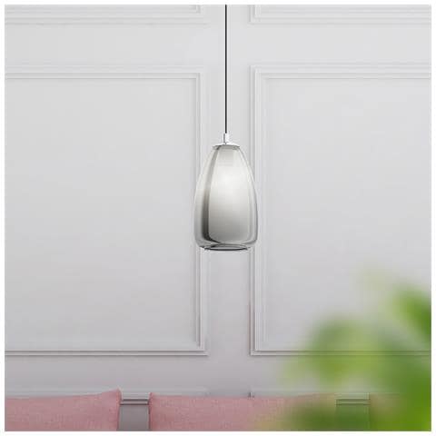 Lampadario Contemporaneo Alobrase 1 Luce Metallo Cromo - Foto 1