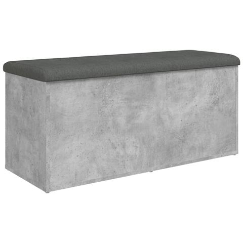 Panca Portaoggetti Grigio Cemento 102x42x45cm Legno Multistrato - Foto 2