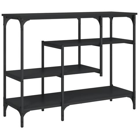 Tavolino Consolle Con Ripiani Nero 100x35x75 Cm - Foto 2