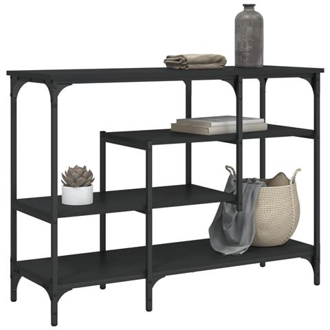 Tavolino Consolle Con Ripiani Nero 100x35x75 Cm - Foto 1