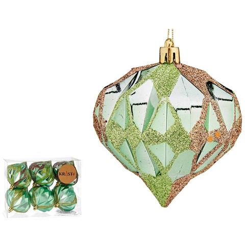Set Di Palline Di Natale Diamante Verde Plastica 8 X 9 X 8 Cm (12 Unità) - Foto 2