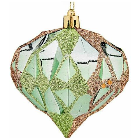 Set Di Palline Di Natale Diamante Verde Plastica 8 X 9 X 8 Cm (12 Unità) - Foto 3
