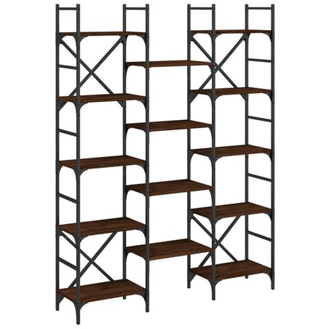 Libreria Rovere Marrone 127,5x28,5x172,5cm In Legno Multistrato - Foto 2