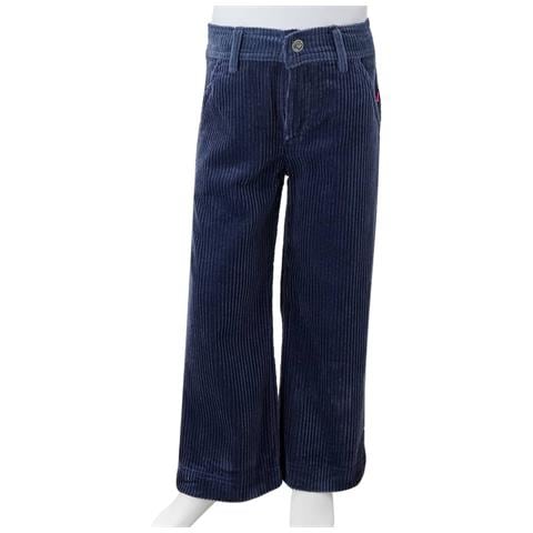 Pantaloni Da Bambino In Velluto A Coste Blu Marino 116 - Foto 8