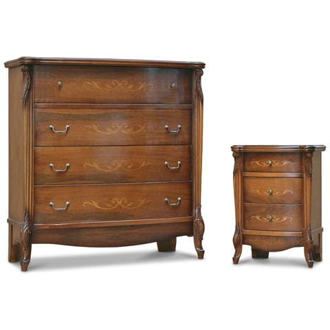 Gruppo Como' 2 Comodini Arte Povera In Legno Tinta Noce - Foto 1