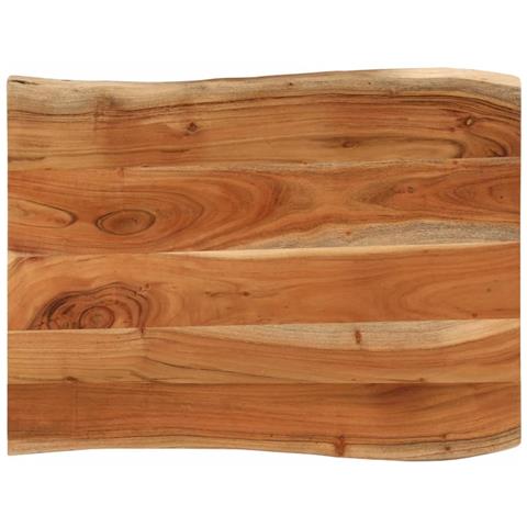 Piano Tavolo 90x60x2,5 Cm Rettangolare Legno Acacia Bordi Vivi - Foto 1
