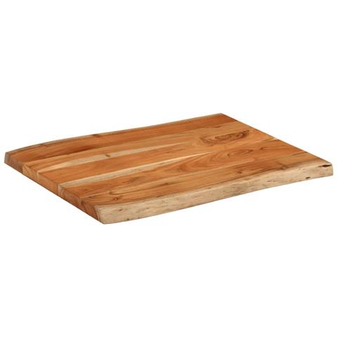 Piano Tavolo 90x60x2,5 Cm Rettangolare Legno Acacia Bordi Vivi - Foto 2
