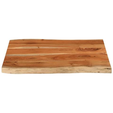 Piano Tavolo 90x60x2,5 Cm Rettangolare Legno Acacia Bordi Vivi - Foto 3