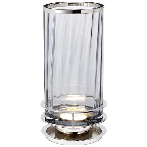 Abatjour Contemporanea Arno In Acciaio Nichel Lucido Vetro 1 Luce Gx53 9w - Foto 1