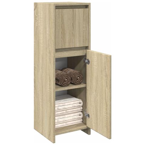 Mobile Da Bagno Rovere Sonoma 30x30x95 Cm In Legno Multistrato - Foto 3