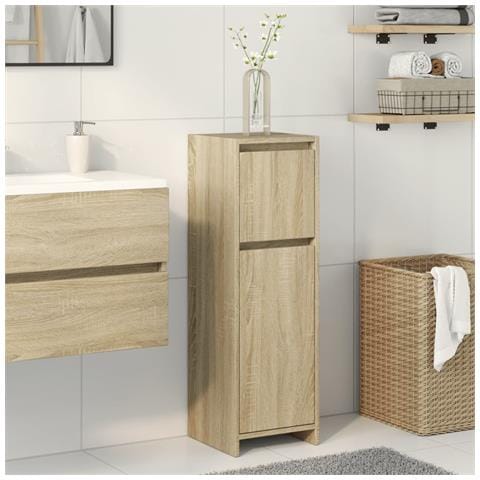 Mobile Da Bagno Rovere Sonoma 30x30x95 Cm In Legno Multistrato - Foto 1