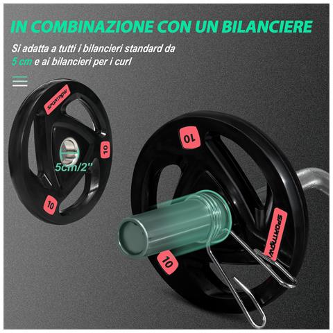 Set Di 2 Dischi Pesi Da 10kg In Acciaio Con Rivestimento In Gomma Per Bilanciere - Foto 6