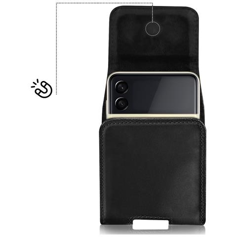 Custodia Cintura Universale Magnetica Per Telefoni Pieghevoli Pelle - Foto 2