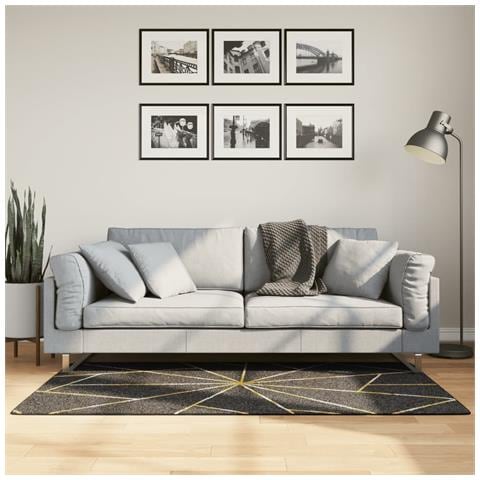 Tappeto Lavabile Nero E Oro 80x150 Cm Antiscivolo - Foto 1