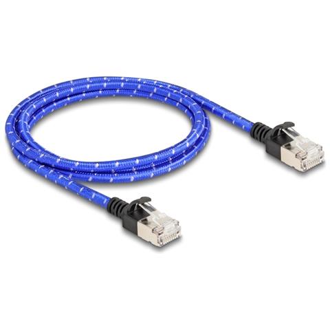 Cavo di rete RJ45 con rivestimento intrecciato Cat. 6A U /FTP Slim da 1 m blu - Foto 1