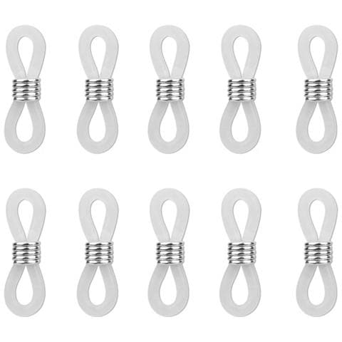 Estremità In Silicone Per Catenelle Per Occhiali Con Fermagli - 10 Pezzi Silver - Foto 1