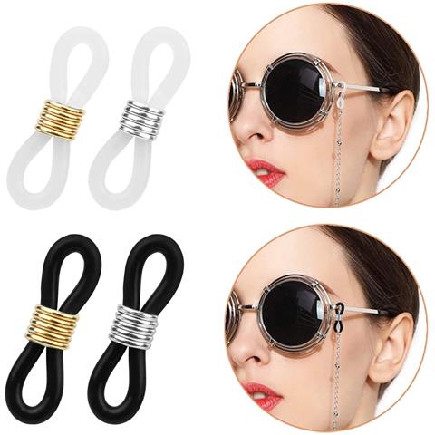 Estremità In Silicone Per Catenelle Per Occhiali Con Fermagli - 10 Pezzi Silver - Foto 6