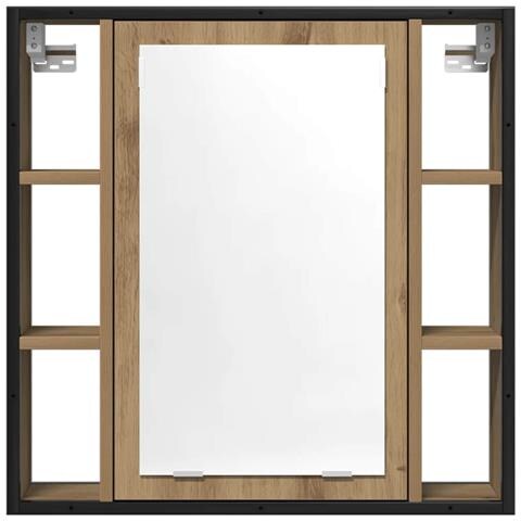 Mobile Bagno Specchio Rovere Artigianale 60x16x60 cm Truciolato - Foto 2