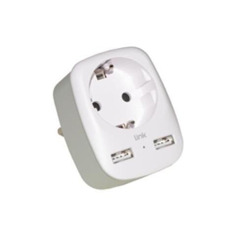 Link Adattatore Multipresa Da Muro Spina Italiana 10a Con 2 Porte Usb E Una Presa 2 Poli - Foto 2