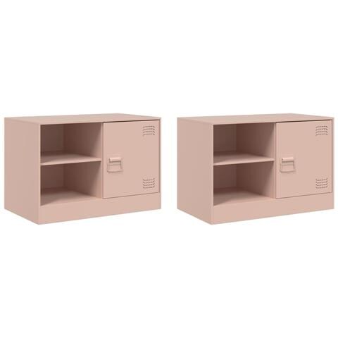Mobili Tv 2 Pz Rosso 67x39x44 Cm In Acciaio - Foto 2