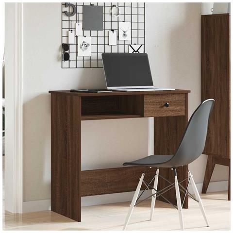 Scrivania Rovere Marrone 80x40x75 Cm In Legno Multistrato - Foto 3