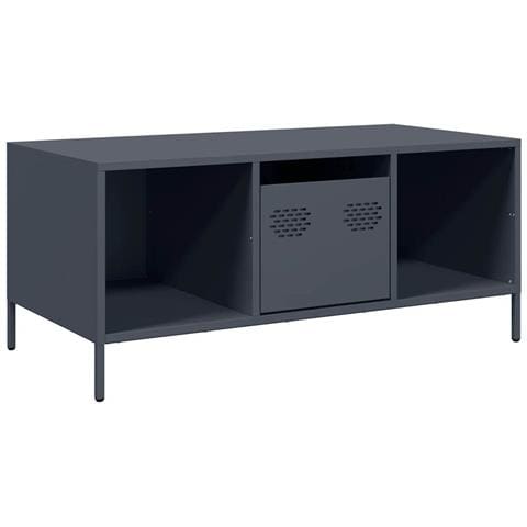 Tavolino Antracite 101,5x50x43,5cm In Acciaio Laminato A Freddo - Foto 2