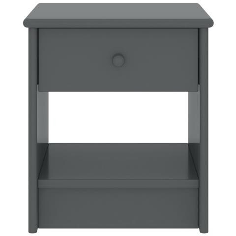Lusso Casadino -  Comodino Grigio Scuro 35x30x40 Cm In Legno Massello Di Pino - Foto 1