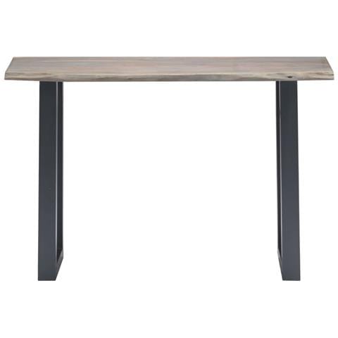 Tavolo Consolle Grigio 115x35x76 Cm Massello D'acacia E Ferro - Foto 1