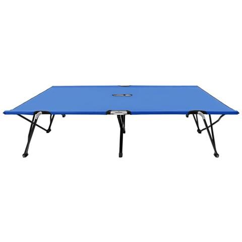 Lettino Prendisole Pieghevole Due Persone Blu In Acciaio - Foto 1