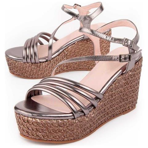 Sandalo Montevita Con Zeppa Sparto Salia10 Grigio . - Foto 1