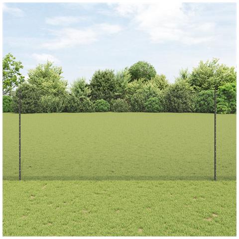 Recinzione in Filo Saldato con 10 Pali U Grigia 1.4x10 m Acciaio - Foto 2