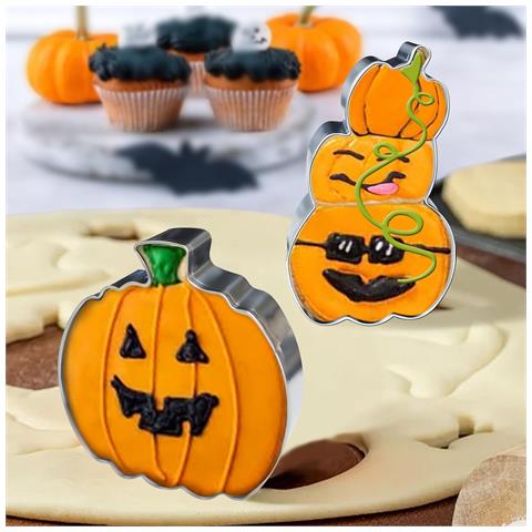 Set Di 9 Formine Di Halloween A Forma Di Zucca Per Tagliare Biscotti - Foto 2