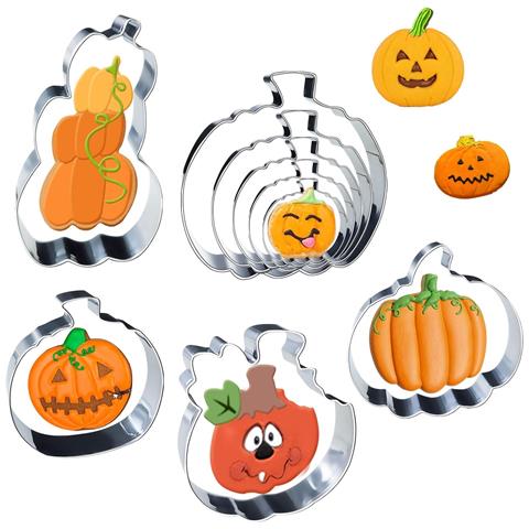 Set Di 9 Formine Di Halloween A Forma Di Zucca Per Tagliare Biscotti - Foto 1