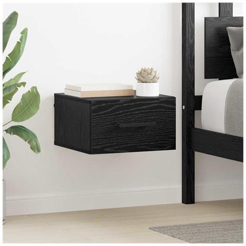 Armadio da Notte Rovere nero 35 x 35 x 20 cm Legno multistrato - Foto 2