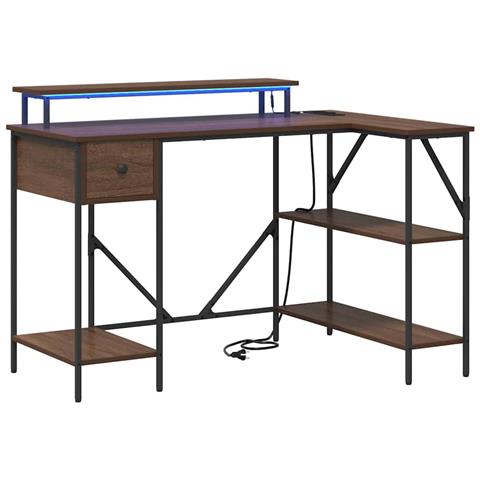 Scrivania Rovere marrone 120 x 79 x 86.5 cm Legno multistrato - Foto 1