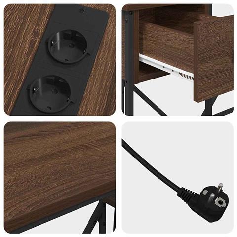 Scrivania Rovere marrone 120 x 79 x 86.5 cm Legno multistrato - Foto 9