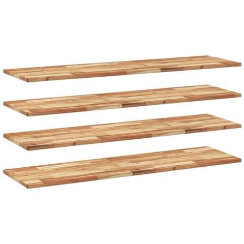 Mensole da Parete 4 pz 140x40x2 cm Legno Acacia Rifinito a Olio - Foto 1