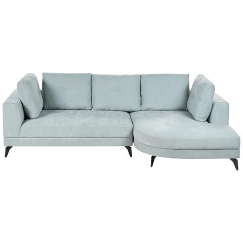 Divano Angolare 3 Posti Marum Ciniglia Azzurro Lato Sinistro - Foto 2