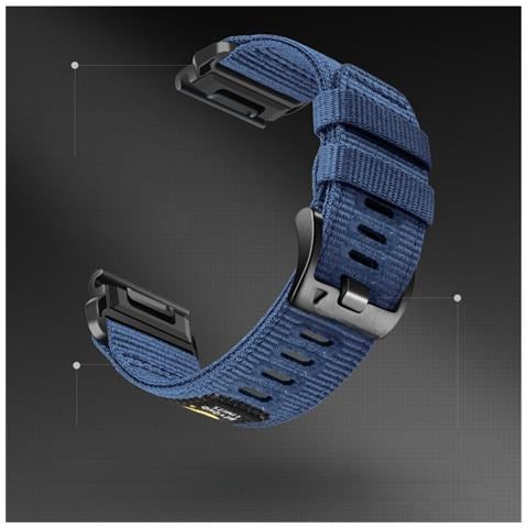 Cinturino In Nylon Blu A Sgancio Rapido Compatibile Con Garmin Fenix 8/7x/6x/epix Pro  26 Mm - Foto 4